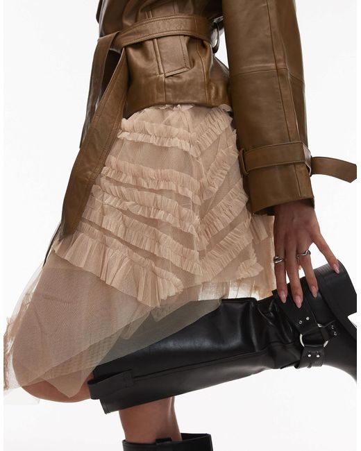 AllSaints White Jayde Tulle Mini Skirt