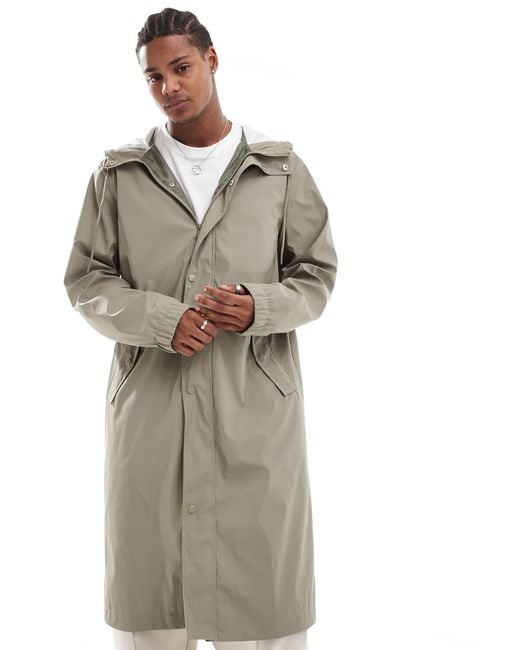 ASOS Longline Rubberised Windbreaker Jacket in Grey for Men Lyst Canada