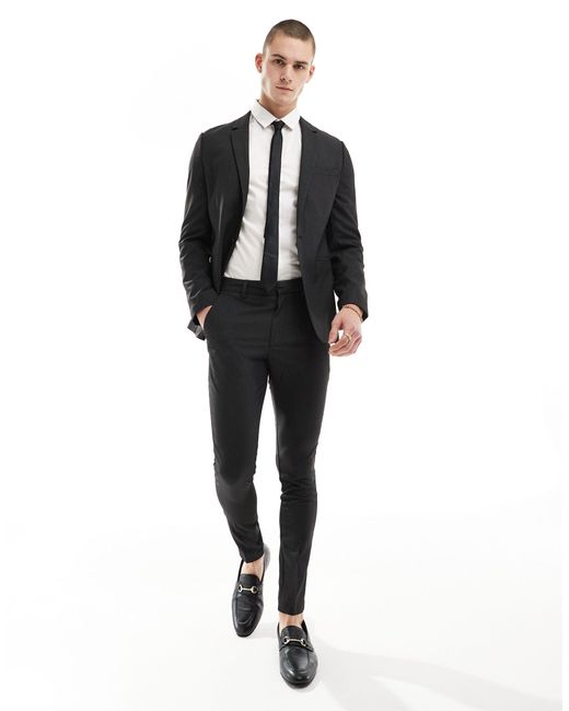 Pantaloni da abito super skinny puntinato di ASOS in Black da Uomo