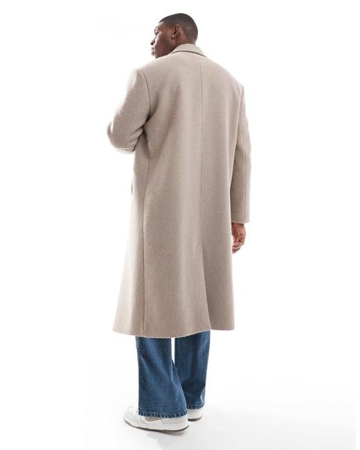 River Island Natural Double Breasted Coat for men