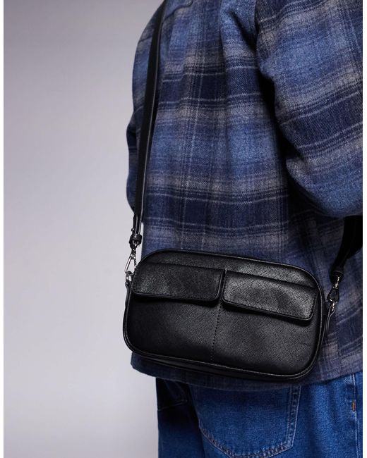 ASOS Blue Cross Body Bag With Pockets for men