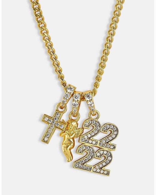 CERNUCCI Metallic Cherub Triple Motif 12Mm Necklace