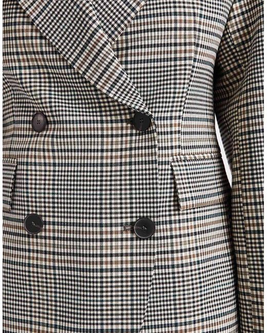 ASOS Gray Tailored Cocoon Sleeve Double Breasted Blazer