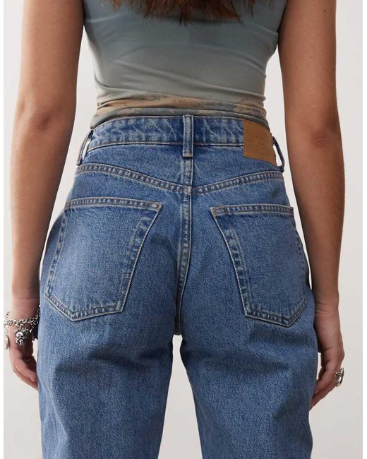 Weekday Blue Resolute High Waist Straight Leg Jeans