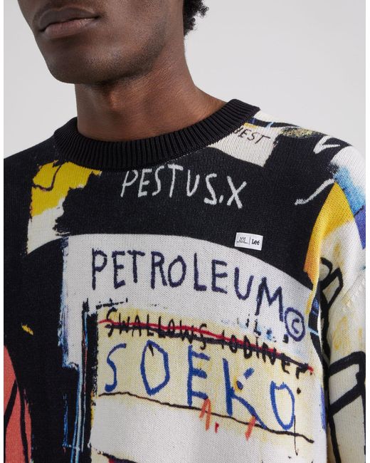 X jean-michel basquiat - capsule - sweat à imprimé artistique sur l'ensemble Lee Jeans pour homme en coloris White