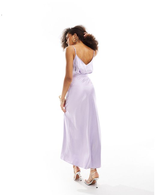 ASOS Purple Satin Cami Wrap Midaxi Dress
