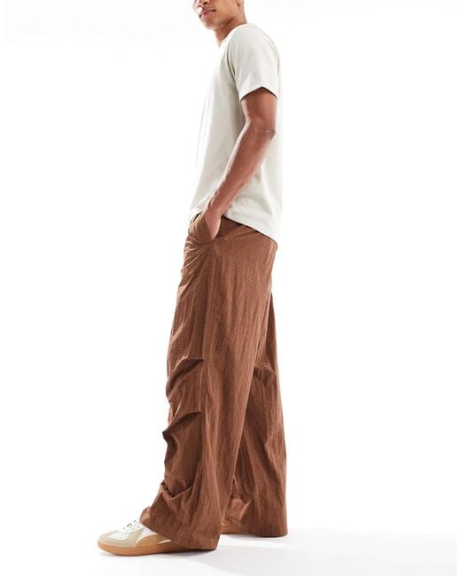 ASOS Brown baggy Pull On Pants for men