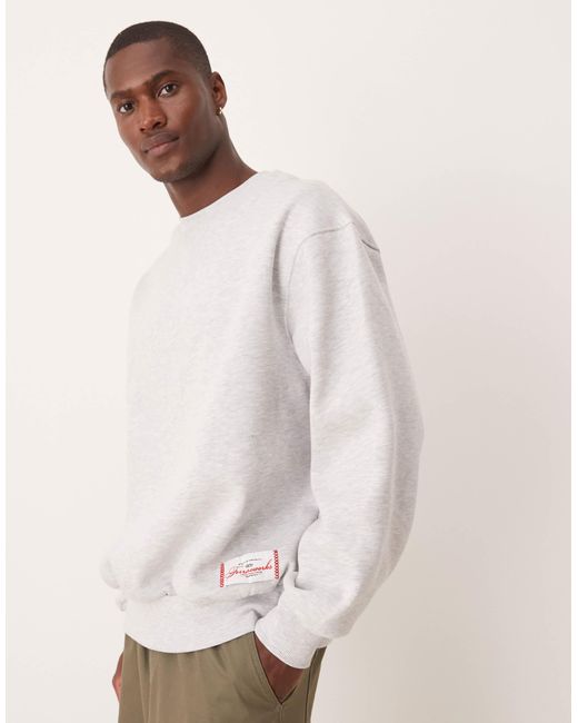 ASOS Natural Oversized Sweatshirt With Label for men