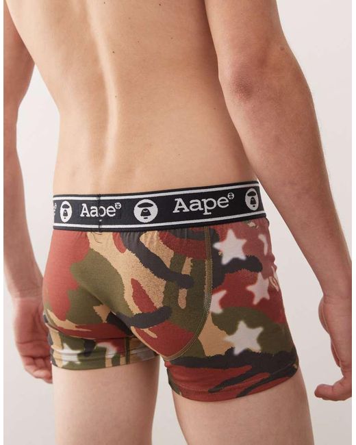 Aape By A Bathing Ape Black Aape By A Bathing Ape Camo Boxers for men