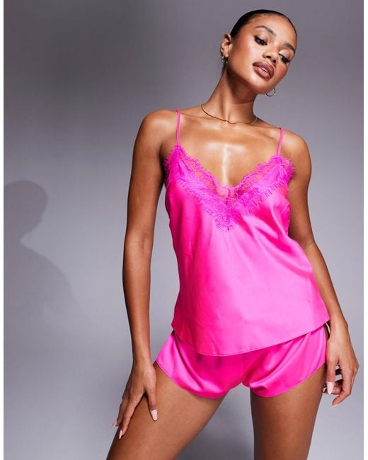 Ann Summers Pink Satin Cerise Cami Set