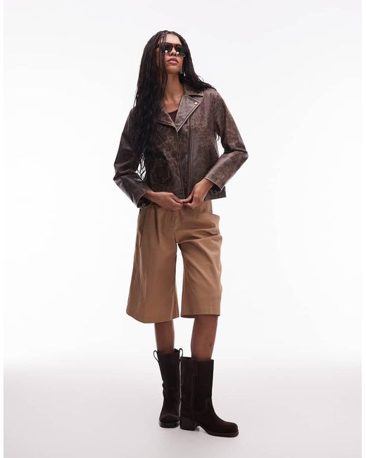 Levi's Leren Moto-Bikerjack in het Brown