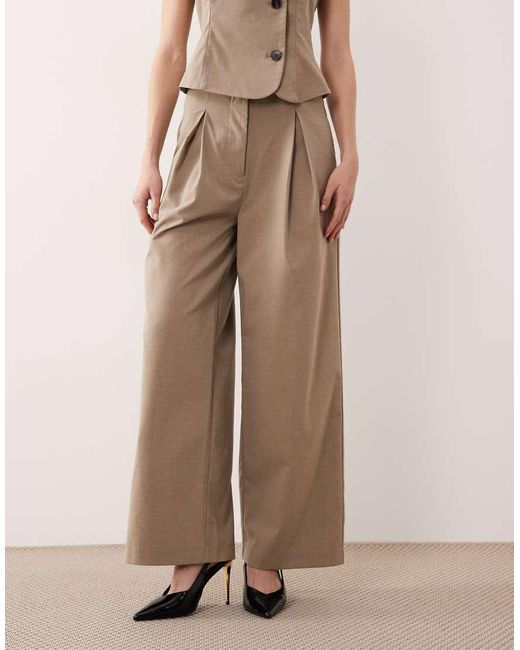 Aware Natural High Waist Wide Leg Deep Pleat Pants