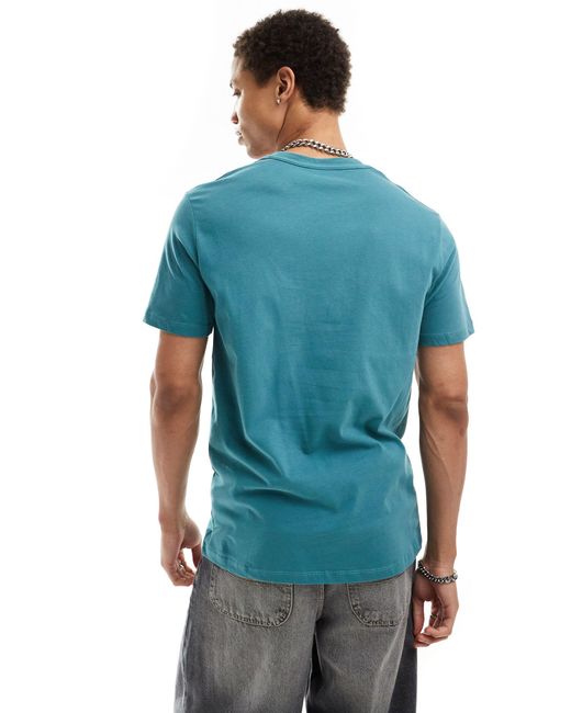 AllSaints – brace – t-shirt aus gebürsteter baumwolle in Blue für Herren