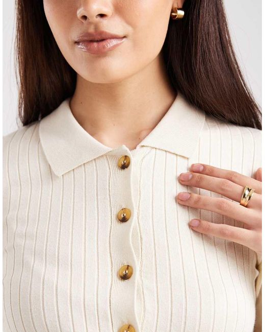 Mama.licious White Mamalicious Maternity Long Sleeve 2 Function Nursing Ribbed Button Front Midi Dress