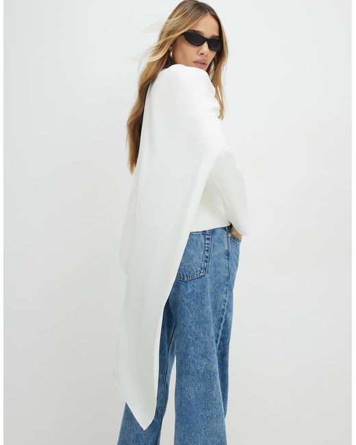 River Island Blue Long Sleeve Short Cape Blazer