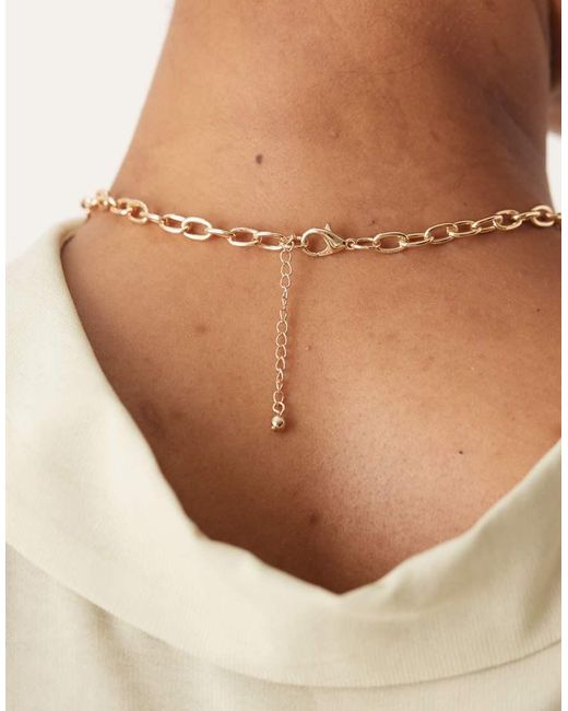 ASOS Grove Schakelketting Met Rond Hangertje in het Brown