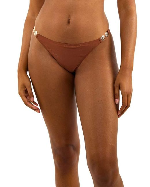 Wolf & Whistle Brown Morgan Glitter Mix & Match Tanga Bikini Bottoms