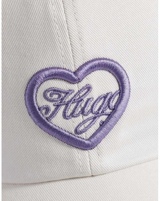 HUGO White Astryd Heart Logo Cap