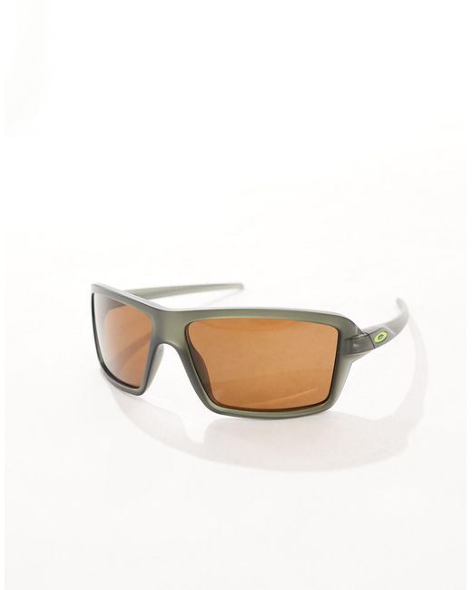 Oakley Black Cables Rectangular Sunglasses In With Brown Lens