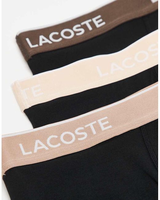 Lacoste Black 3 Pack Trunks for men