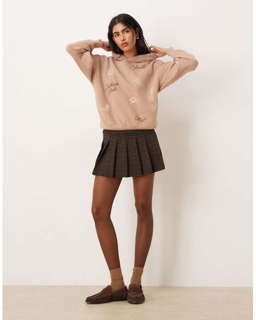 Abercrombie & Fitch Hoodie Met Grafische Motieven in het Natural