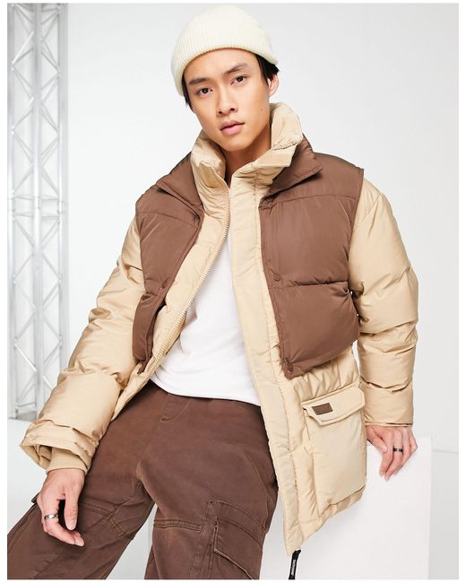 Sixth June Layering Puffer Jacket in Natural for Men | Lyst