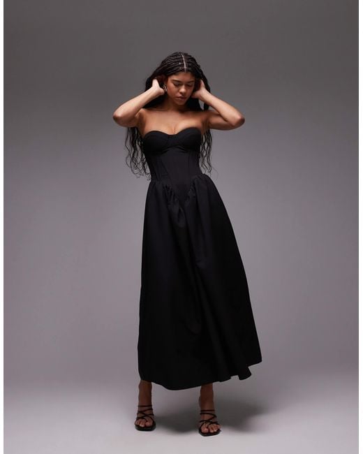 HEIRESS BEVERLY HILLS Bandeau Corset Detail Maxi Dress in Black | Lyst HEIRESS BEVERLY HILLS Bandeau Corset Detail Maxi Dress in Black | Lyst