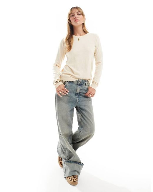 Jersey Con Cuello Redondo De Punto De -Blanco Object de color White