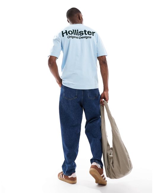 T-shirt technique coupe carrée à logo au dos - pâle Hollister pour homme en coloris Blue