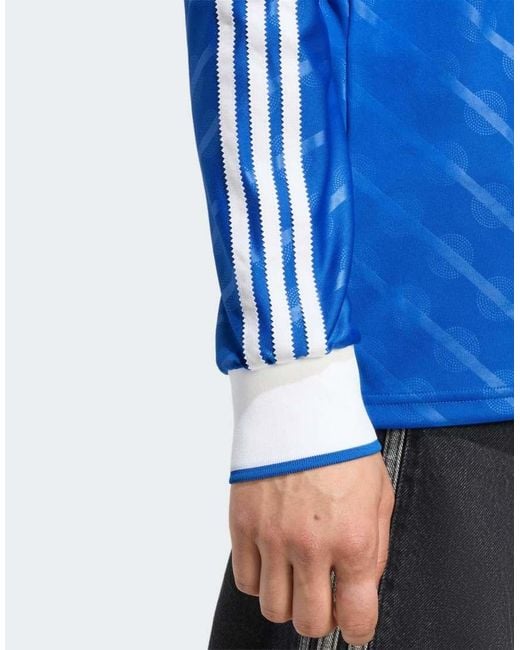 Adidas Originals Blue Real Madrid 25/26 Long Sleeve Third Jersey for men