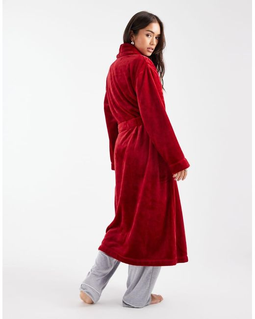 Polyester Robe Folded DKNY Folded Long Robe in Red | Lyst UK