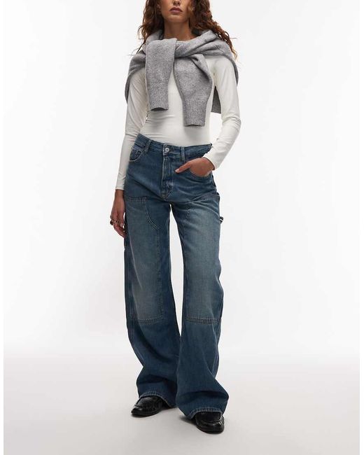 Tommy Hilfiger Blue Mia Mid Rise Relaxed Carpenter Jeans