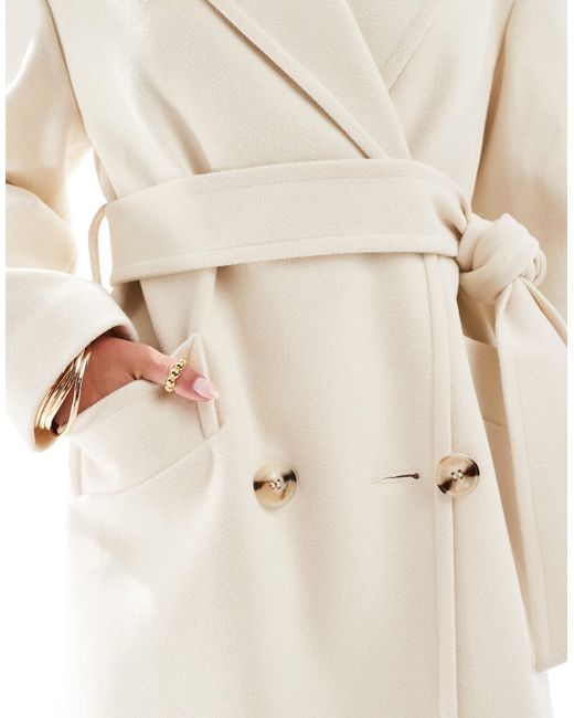 Miss Selfridge White Belted Wrap Formal Coat