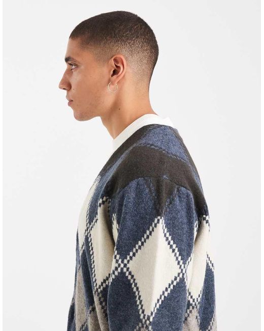 Cárdigan Con Patrón De Rombos De Punto Valencia De Levi's de hombre de color Blue