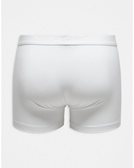 ASOS White 3 Pack Trunk With Woven Patch for men