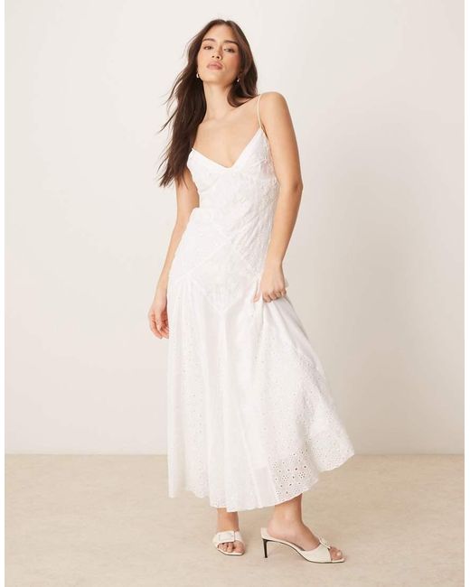 ASOS Maxi Cami-Jurk Met Micro-Versiering in het Natural