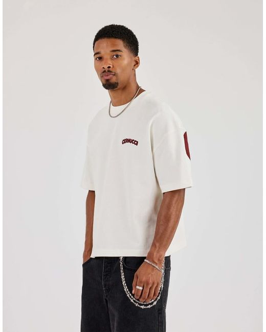 CERNUCCI Red Bubble Puff Print Boxy T-Shirt for men