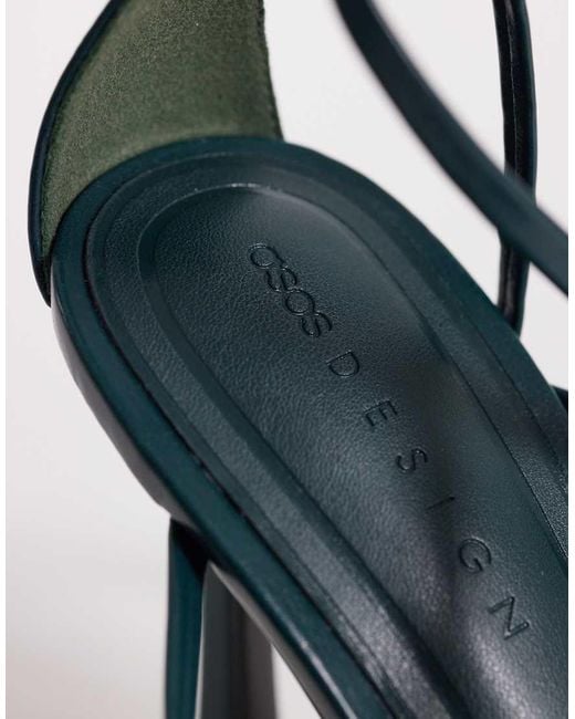 ASOS Metallic Natalia Caged T Bar High Heel Sandals