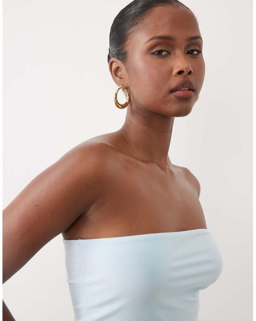 Missy Empire White Double Sculpted Slinky Bandeau Top Co-Ord