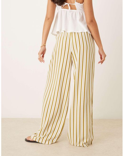 ASOS Natural Linen Blend Pull On Trouser