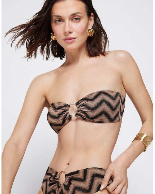 Tezenis Natural Chevron Shine Bandeau Bikini Top