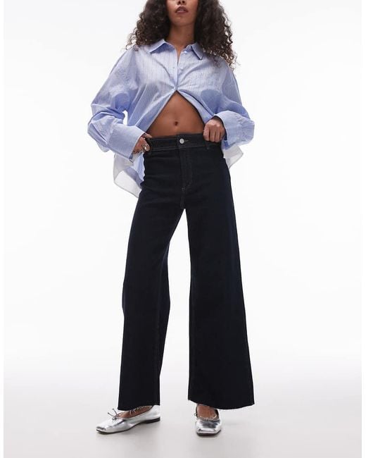 Mango Blue Wide Leg Jeans