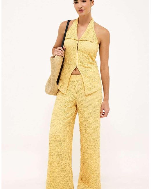 NA-KD Yellow Halterneck Top