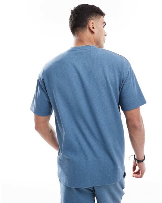 Camiseta Extragrande De Punto Gofrado De (Parte De Un Conjunto) New Look de hombre de color Blue