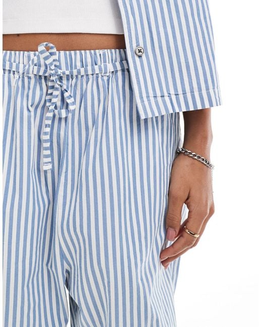Obey Blue Co-ord Cotton Stripe Trousers