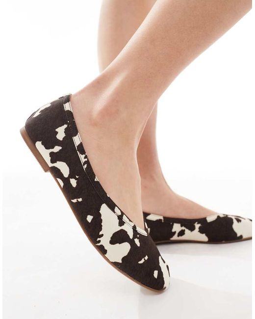 Raid White Maryana Square Toe Ballet Flats