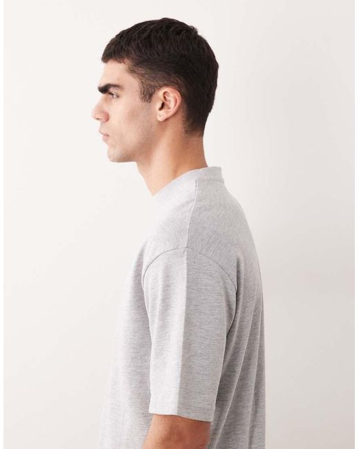 SELECTED Gray Heavyweight Oversized T-shirt for men