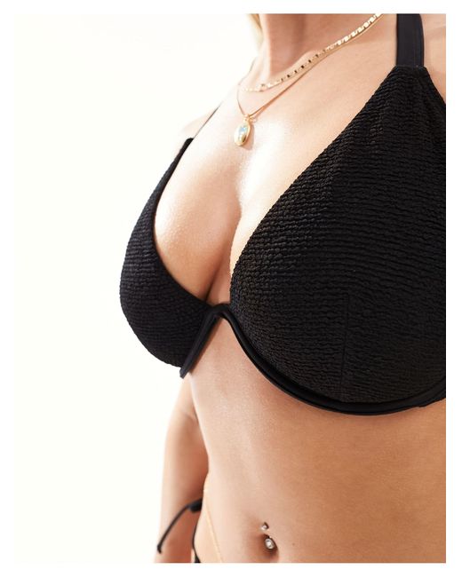 Ivory Rose Black Fuller Bust Mix And Match Underwire Bikini Top
