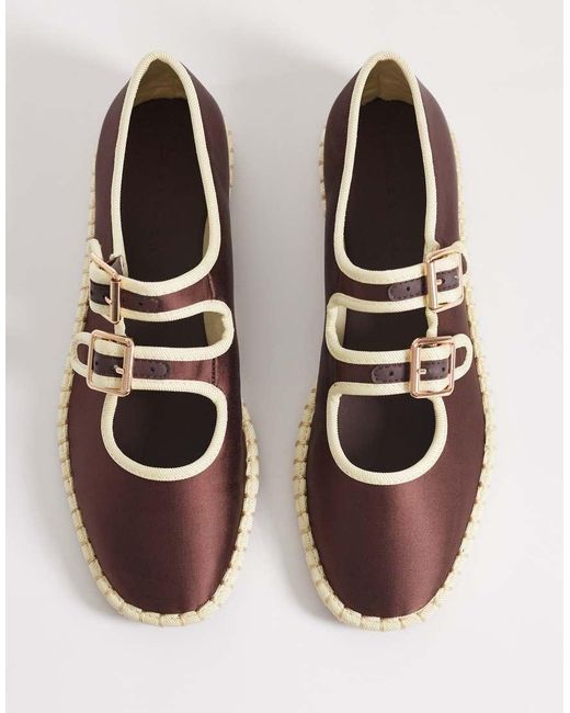 ASOS Brown Lumina Mary Jane Ballets