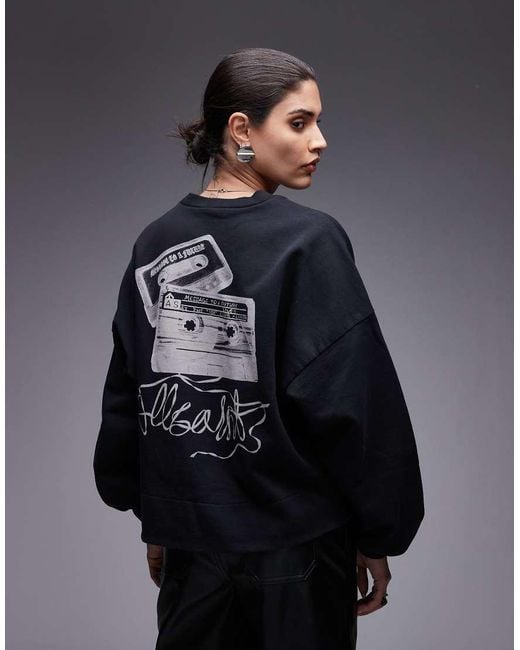 Sudadera Negra Lila Reel De -Negro AllSaints de color Blue